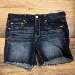 New AMERICAN EAGLE AEO DENIM JEAN SHORTS FRAY CUT OFF LOOK OR CUFFED LOOK